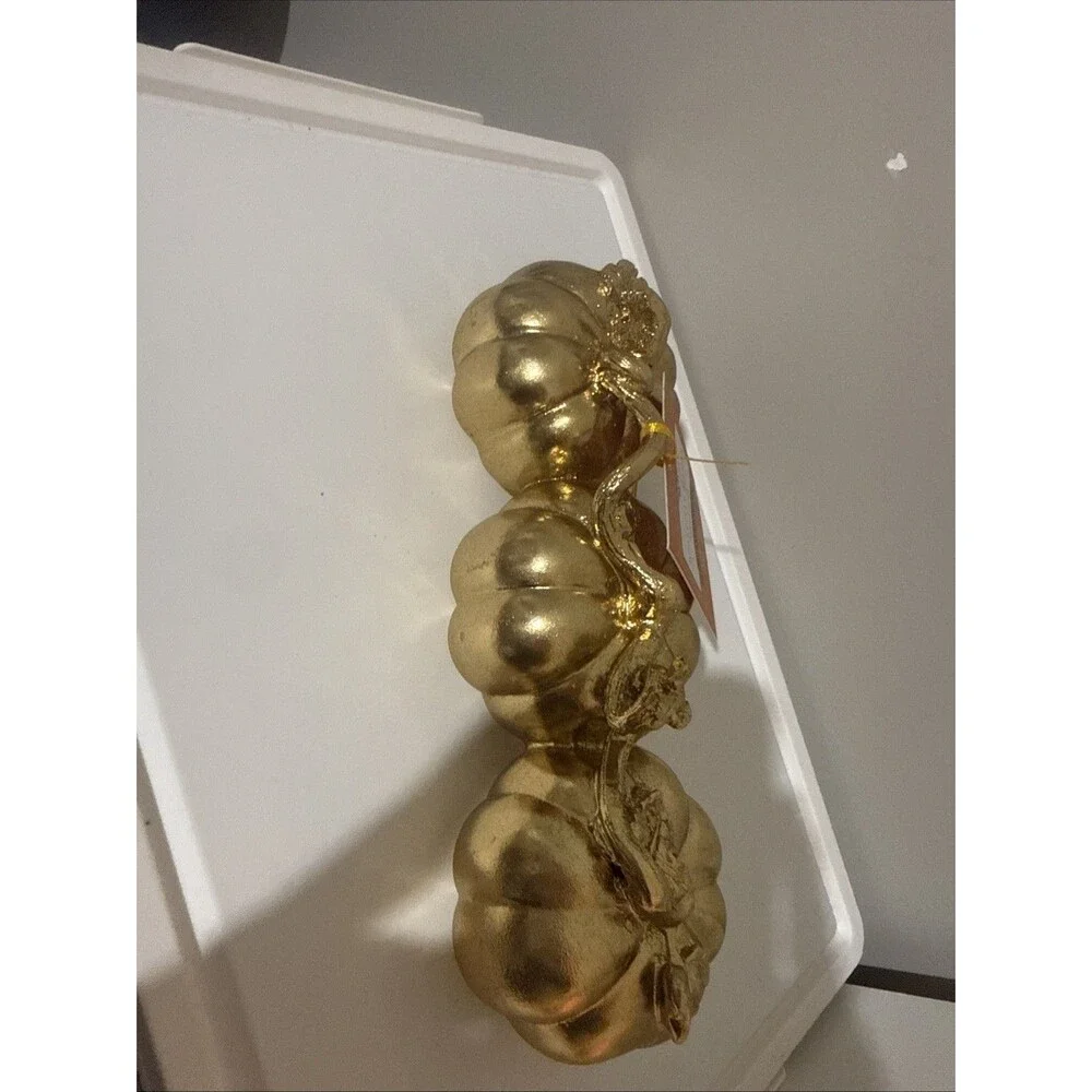 3 Pack Gold Pumpkins for Decorating – Fall & Thanksgiving Decorations